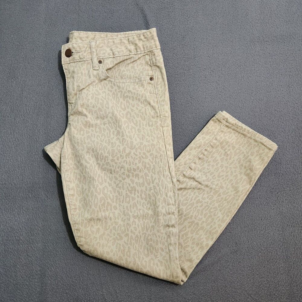 GAP 1969 Jeans Women 28P Tan Animal Print Low Rise Always Skinny